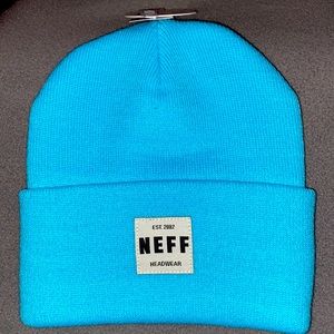 brand new! bright blue neff beanie